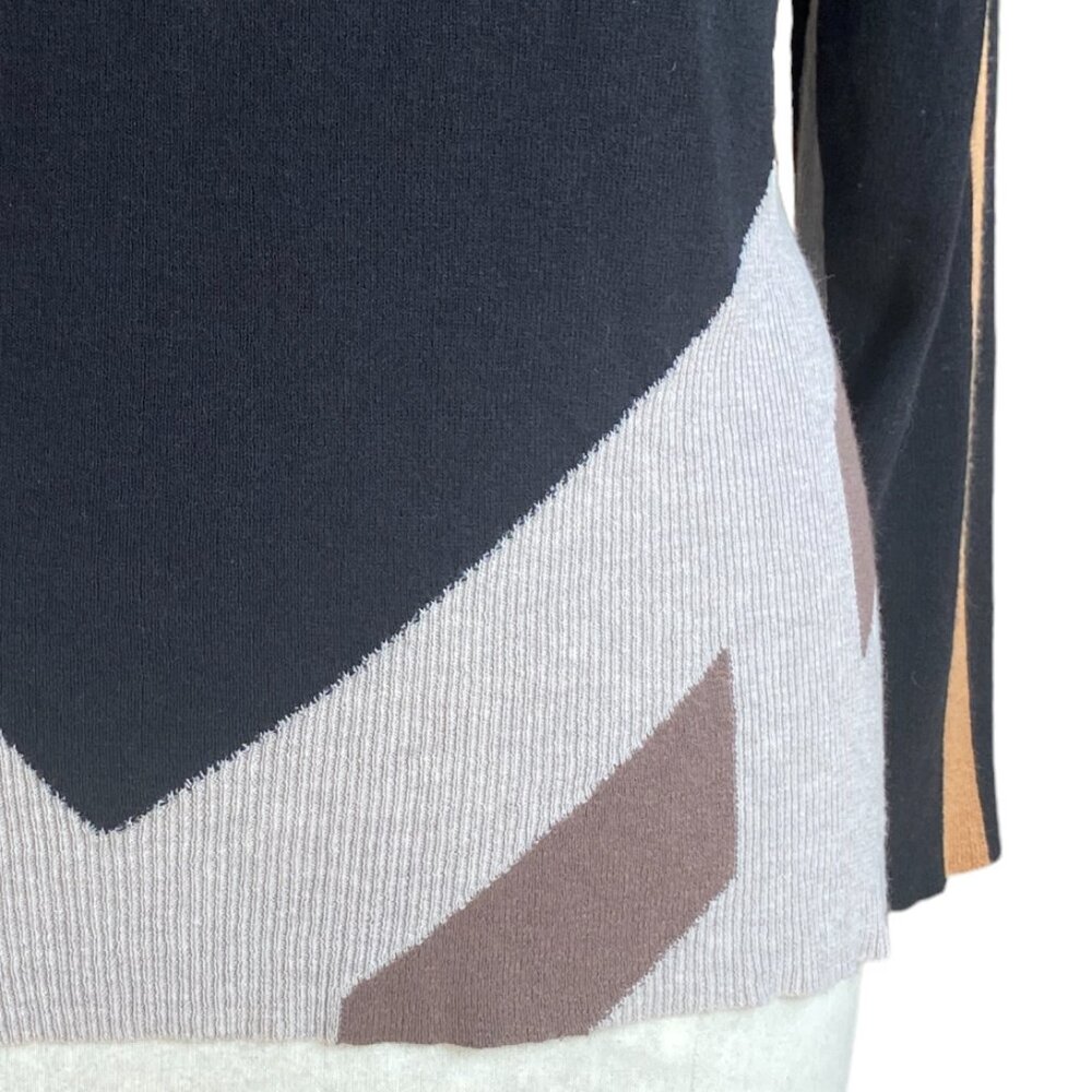 Nic + Zoe Abstract Color Block Geometric Sweater … - image 5